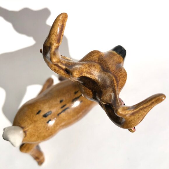 Vintage Bobtail Deer Buck Figurine Brown Ceramic Mid-Century Modern MCM Woodland - Picture 9 of 10